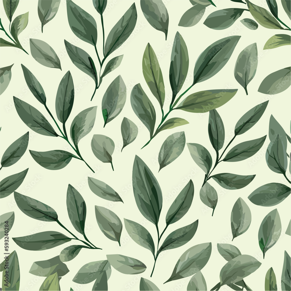 Seamless leaves pattern natural. Vintage style Pattern. Geometric ornament. Elements of leaves. Vector illustration. Use for wallpaper, print packaging paper, and textiles