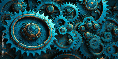 Wallpaper Mural gears with blue backgrounds, Torontodigital.ca