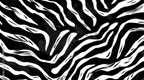 Abstract hypnotic pattern with black-white striped lines. Psychedelic background. Op art, optical illusion. Modern design, graphic texture. Generative AI