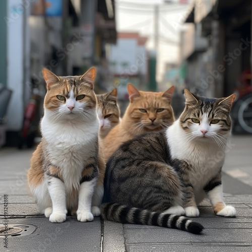 Cat Pack On The Street