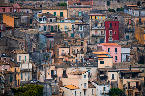 View of Ragusa, a UNESCO heritage town on Italian island of Sicily. 
