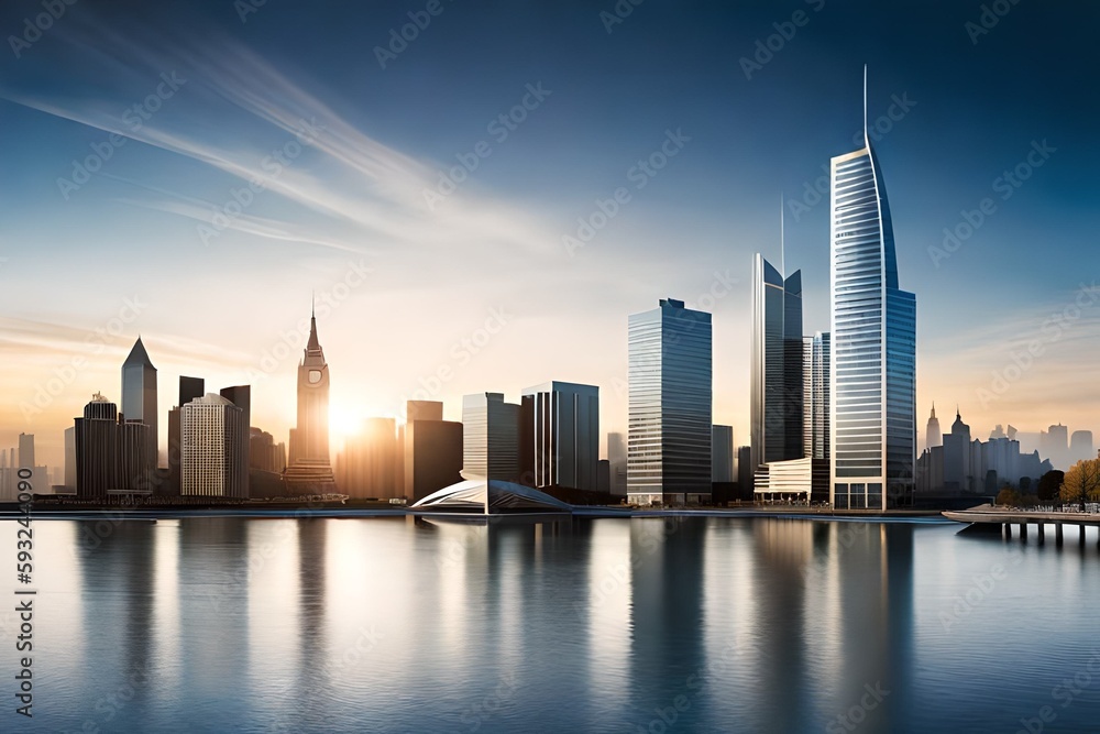 Moderne Skyline einer Großstadt 