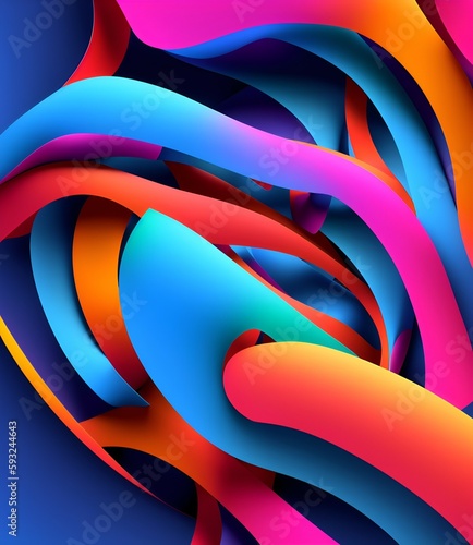 Photo of a vibrant abstract background with flowing curves and vivid colors
