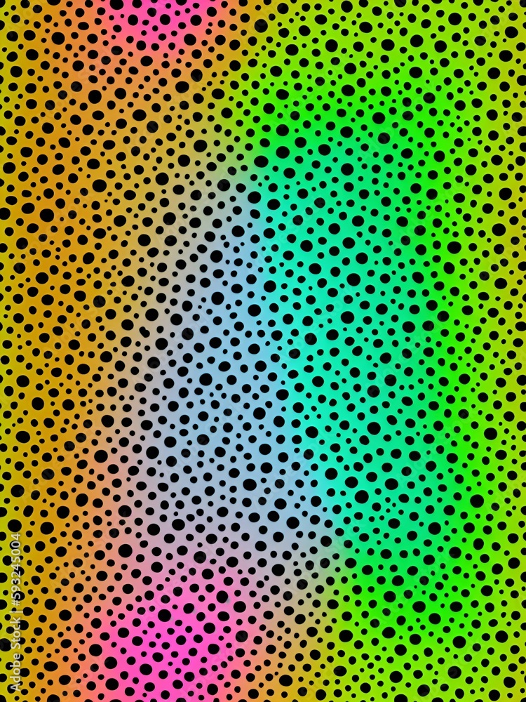 Photo of a vibrant and colorful polka dot pattern background Photo of a vibrant and colorful polka dot pattern background