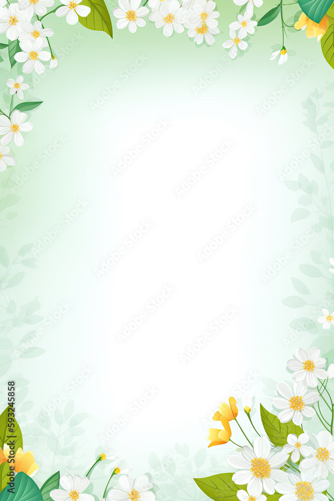 A floral background with copyspace in the middle - Generative AI A floral background with copyspace in the middle - Generative AI
