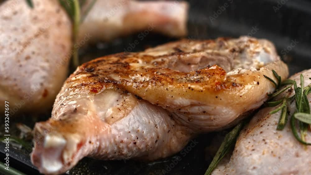 Delicious roast chicken leg video Delicious roast chicken leg video