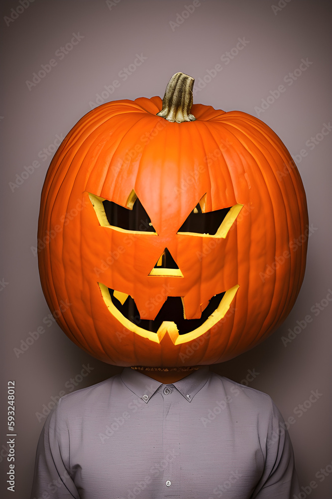 man in a shirt with a pumpkin for a head man in a shirt with a pumpkin for a head