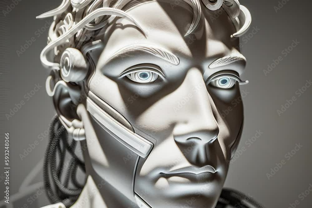 ai generated sculpture of a robotic man ai generated sculpture of a robotic man
