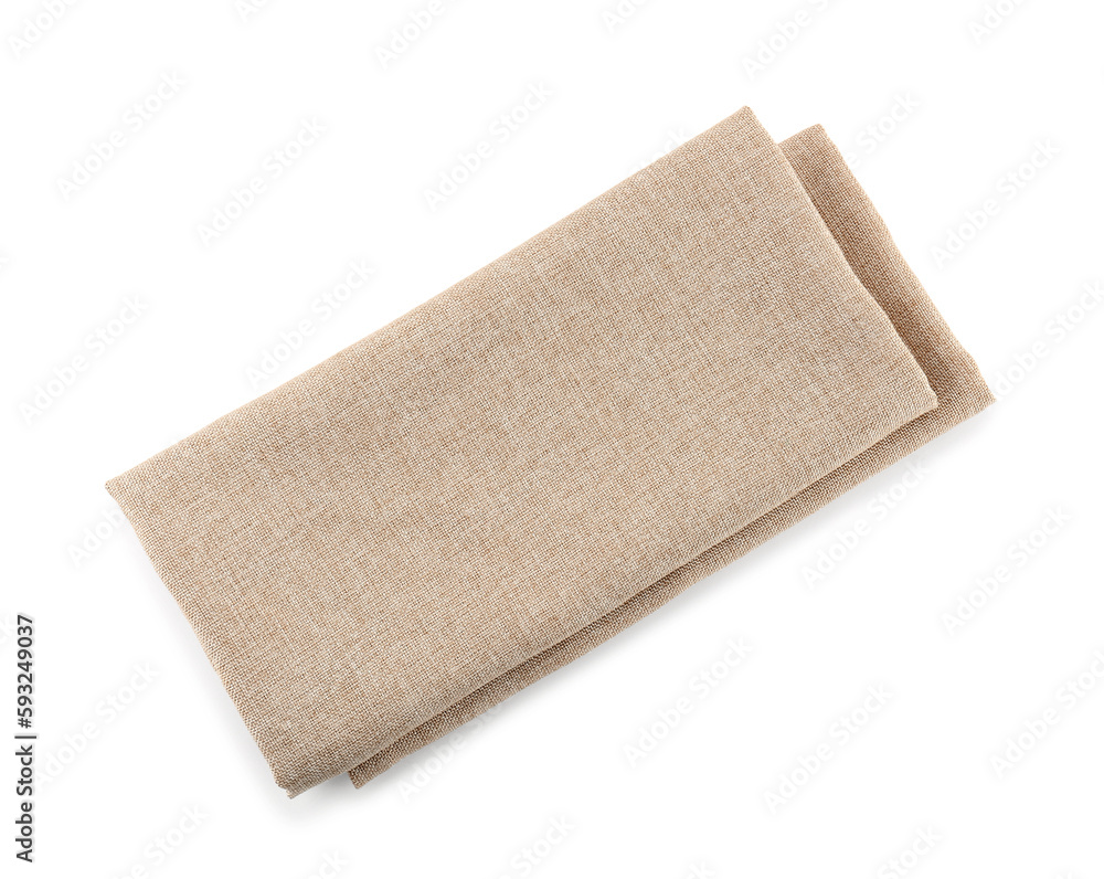 Folded fabric napkins isolated on white background Folded fabric napkins isolated on white background