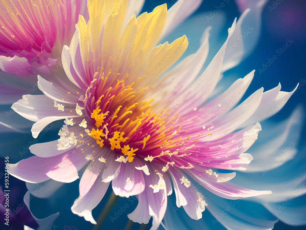Colorful spring flowers. AI generated illustration Colorful spring flowers. AI generated illustration