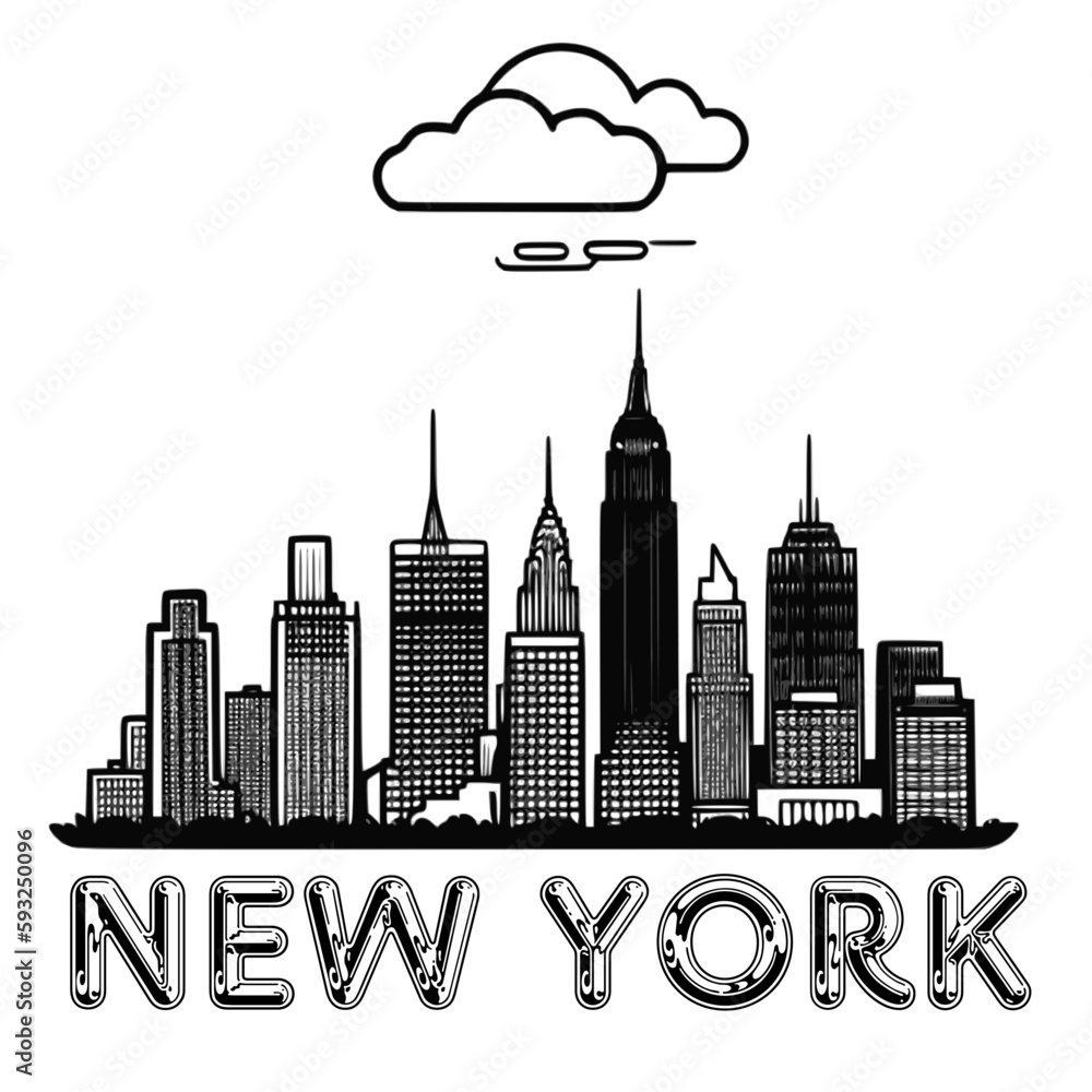 New York skyline silhouette vector design