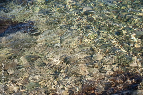 Closeup of the beautiful transparent water surface.