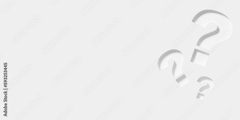 Three stamped question marks on white background, idea, solution or question or communication business concept background with copy space Three stamped question marks on white background, idea, solution or question or communication business concept background with copy space