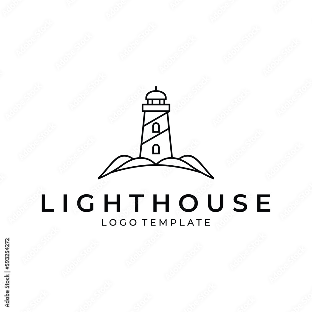 Lighthouse logo design vector illustration Lighthouse logo design vector illustration