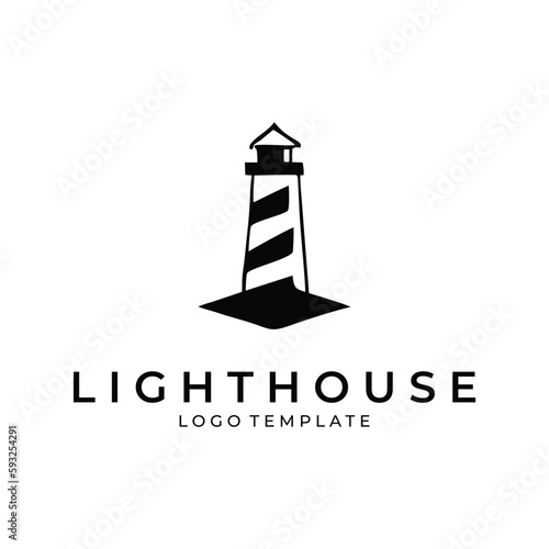 Lighthouse logo design vector illustration