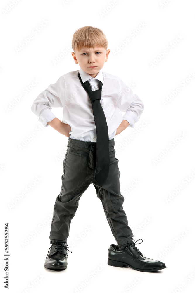 Angry little businessman on white background Angry little businessman on white background