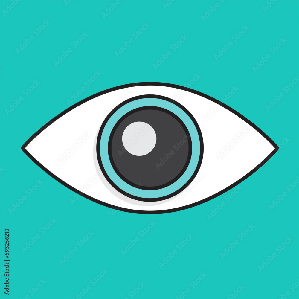 Eye icon. Vector illustration in flat style. Eye icon. Vector illustration in flat style.