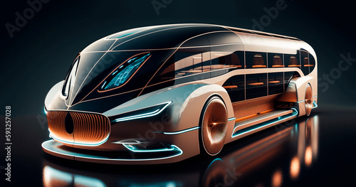 A luxurious and spacious limousine, futuristic design, generative ai
