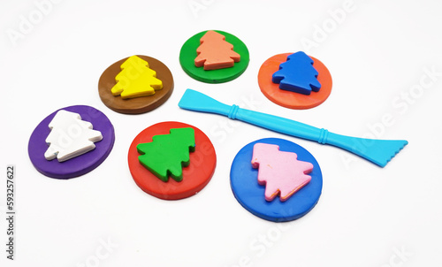 modeling clay, clay, kid, art, colors, craft tool, molds, mushroom, group, red, yellow, green, blue, pink, brown, purple, Education, artist © Chanida59