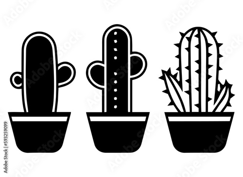 Icon of cactus in a pot