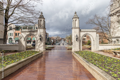 Sample Gates Indiana University with Bloomington in background