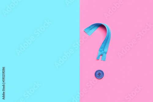 Question mark made of zip a...