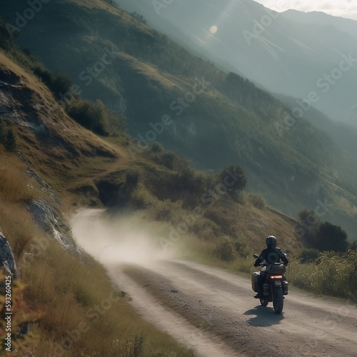 Road to mountain motorcycles