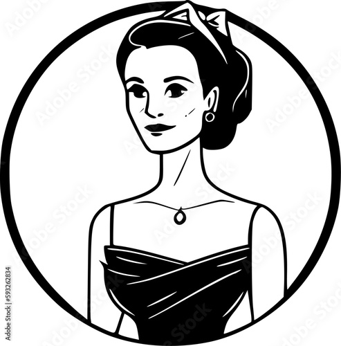 Bridesmaid | Black and White Vector illustration