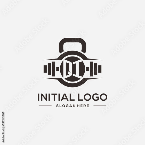 Initial QI fitness logo design inspiration