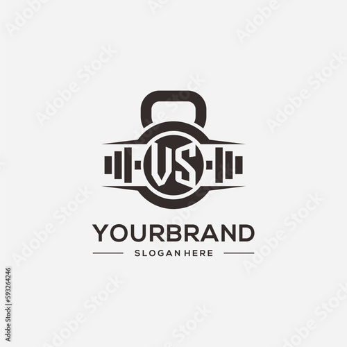 Initial VS fitness logo design inspiration