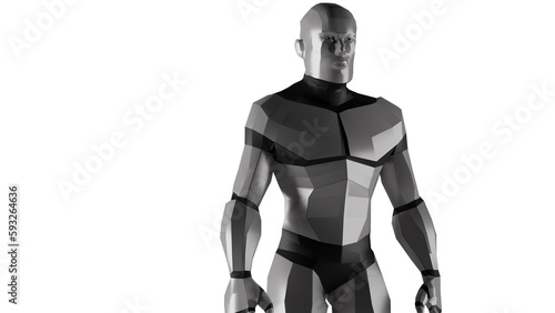 3d low polygon man robot