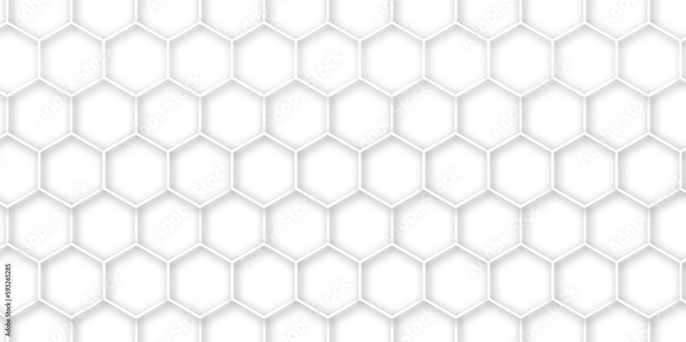 Abstract background with hexagons and geometric pattern in honeycombs design in illustration . Modern and seamless pattern in design with hexagonal molecular structures in technology background Abstract background with hexagons and geometric pattern in honeycombs design in illustration . Modern and seamless pattern in design with hexagonal molecular structures in technology background