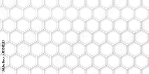 Fototapeta Naklejka Na Ścianę i Meble -  Abstract background with hexagons and geometric pattern in honeycombs design in illustration . Modern and seamless pattern in design with hexagonal molecular structures in technology background