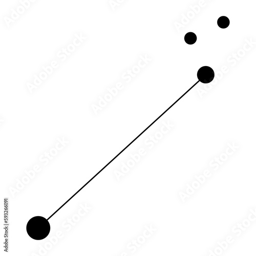 Canis Minor constellation map. Vector illustration.