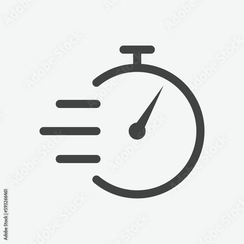 Fast time simple outline icon. stopwatch web site, social media, mobile app, ui illustration