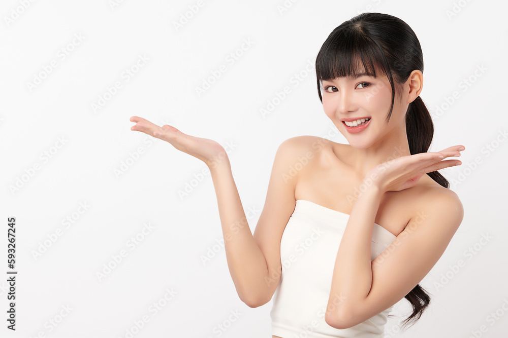 Beautiful young asian woman with clean fresh skin on white background, Face care, Facial treatment, Cosmetology, beauty and spa, Asian women portrait. Beautiful young asian woman with clean fresh skin on white background, Face care, Facial treatment, Cosmetology, beauty and spa, Asian women portrait.