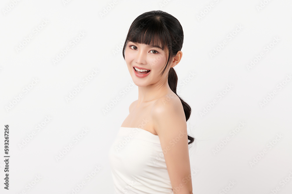 Beautiful young asian woman with clean fresh skin on white background, Face care, Facial treatment, Cosmetology, beauty and spa, Asian women portrait. Beautiful young asian woman with clean fresh skin on white background, Face care, Facial treatment, Cosmetology, beauty and spa, Asian women portrait.