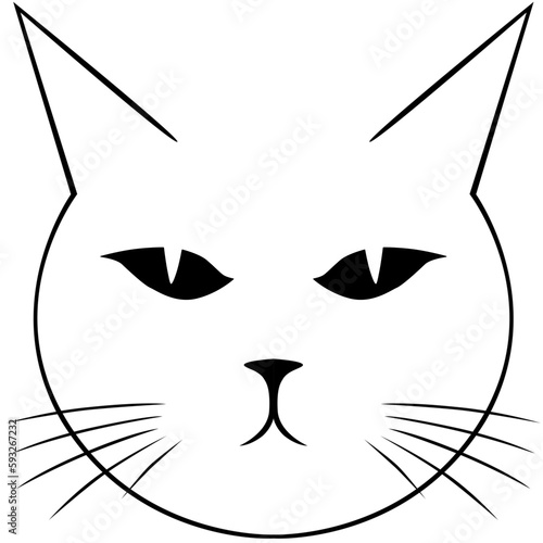 Stylized illustration of cat face. Generative AI