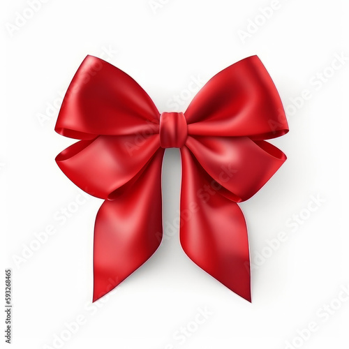 Red Isolated bow. Illustration AI Generative.