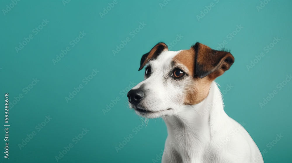 Jack Russel Dog on Vivid Background. Illustration AI Generative. Jack Russel Dog on Vivid Background. Illustration AI Generative.