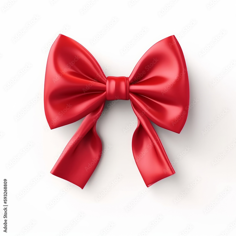 Red Isolated bow. Illustration AI Generative. Red Isolated bow. Illustration AI Generative.