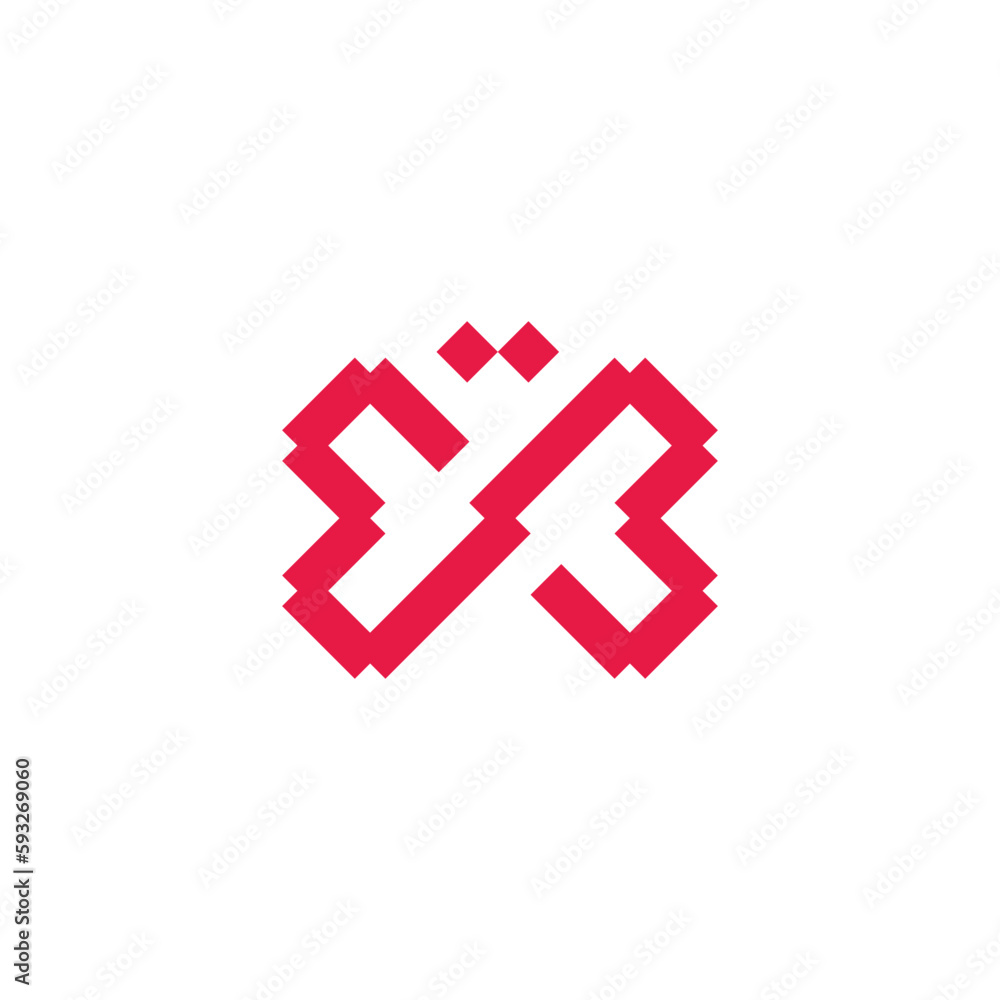 Obraz premium butterfly pixels abstract symbol logo vector