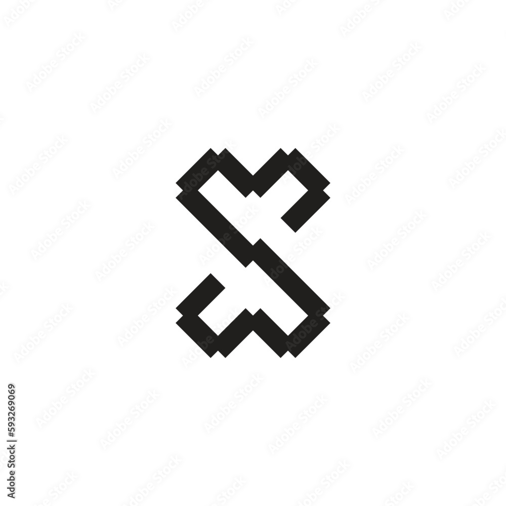 Fototapeta premium letter ms pixel simple logo vector