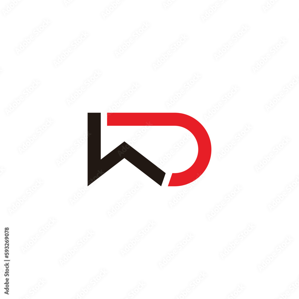 simple geometric letter wd motion line logo vector simple geometric letter wd motion line logo vector