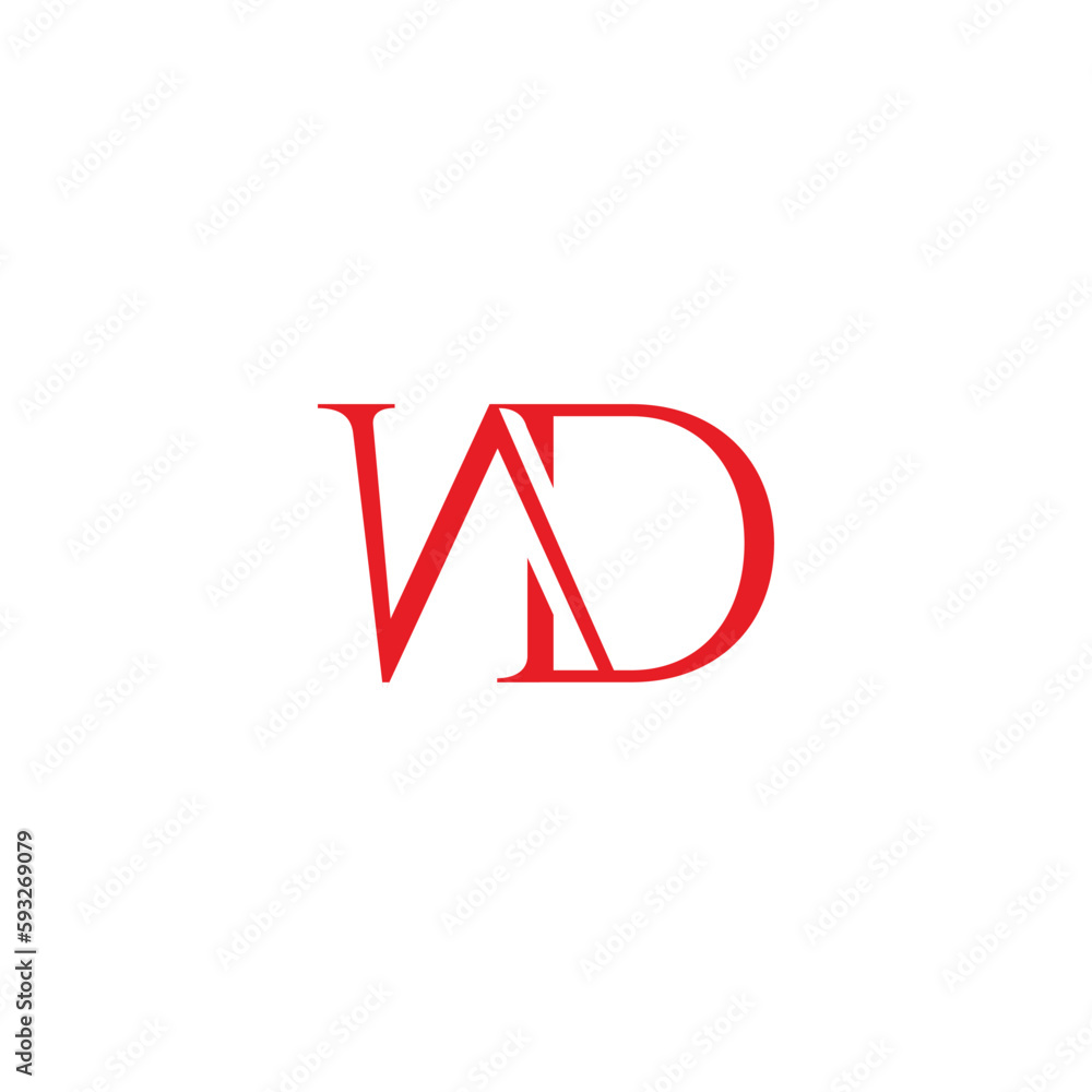 letter wd linked elegant serif font logo vector letter wd linked elegant serif font logo vector