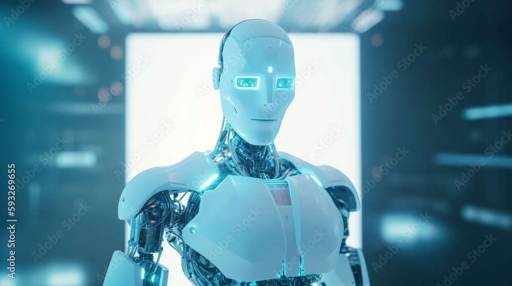 Artificial intelligence robot, technology background, 3d robot created with generative ai Artificial intelligence robot, technology background, 3d robot created with generative ai