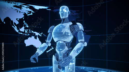 Ai artificial intelligence digital futuristic background with robot