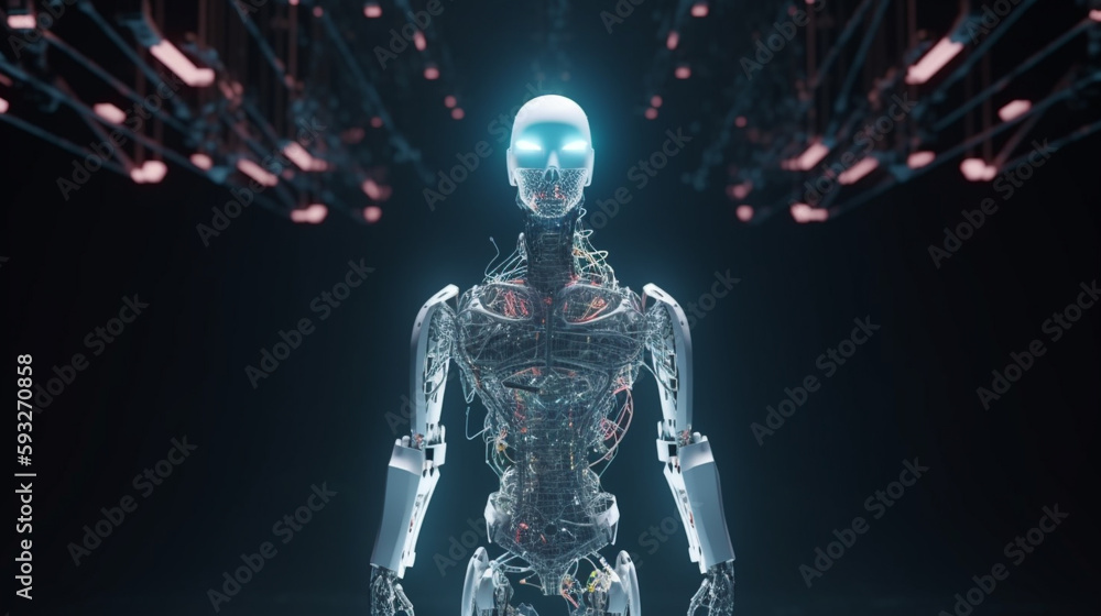 Ai robot with technology background