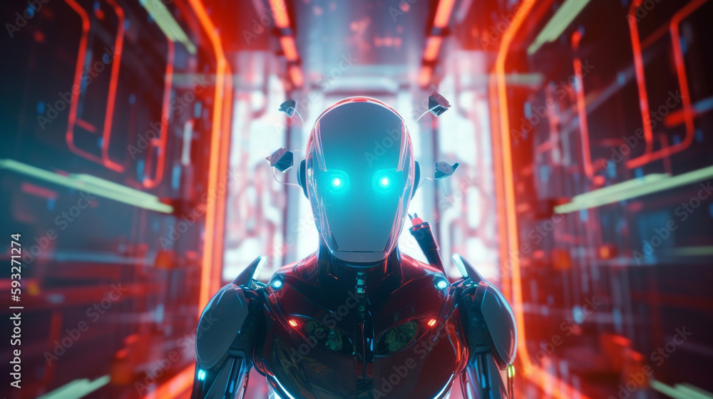 Ai robot with technology background Ai robot with technology background