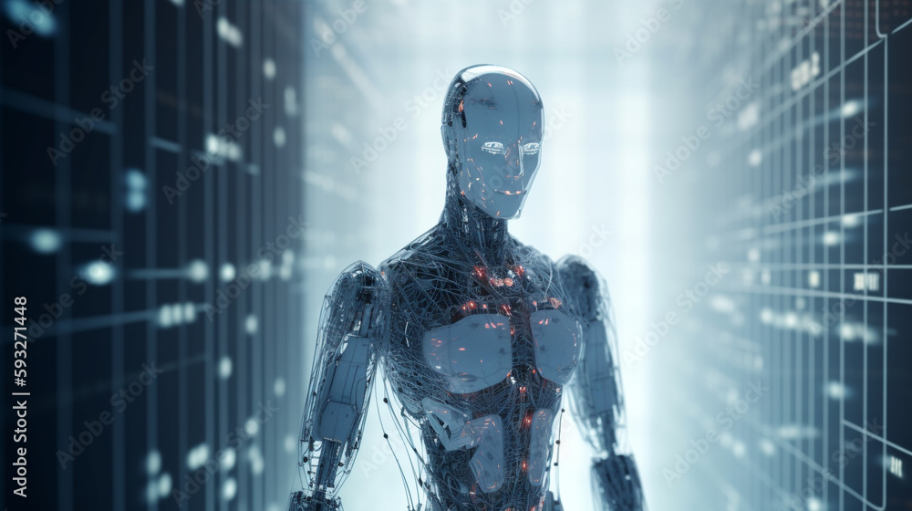 Ai robot with futuristic background Ai robot with futuristic background
